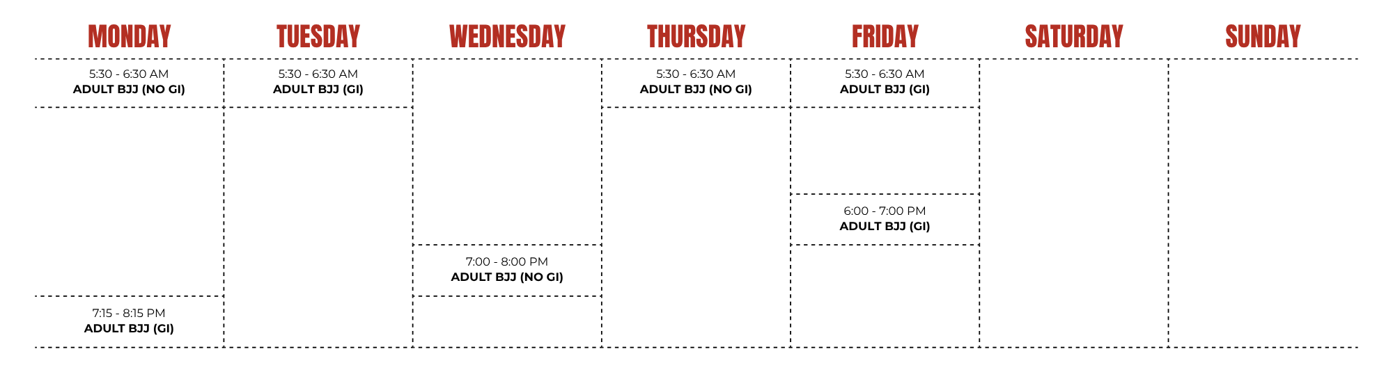 Timetable
